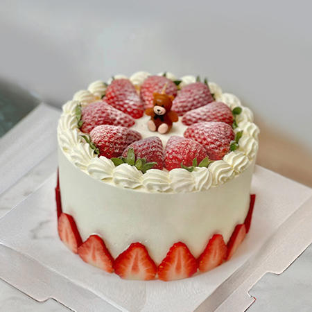 【小熊草莓】小熊蜡烛草莓生日蛋糕 商品图0