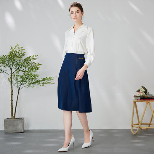 EITIE爱特爱时尚气质经典直筒显瘦百搭干练通勤白衬衫24春季新款A2409307 商品图1