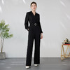 EITIE爱特爱时尚高级感假两件高腰显瘦通勤V领黑色连体裤春新款A2407339 商品缩略图1