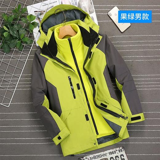 秋冬户外冲锋衣男女士两件套三合一可拆卸防风防水登山滑雪服 商品图3
