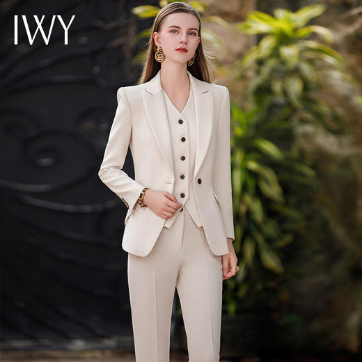 IWY/ 气质通勤米色西装套装秋冬季新款高级感时尚套装CPM1872 商品图1