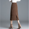 加绒加厚保暖半身裙，时尚弹力高腰开衩中长裙包臀一步裙MYX-YZY-8211-Y 商品缩略图1