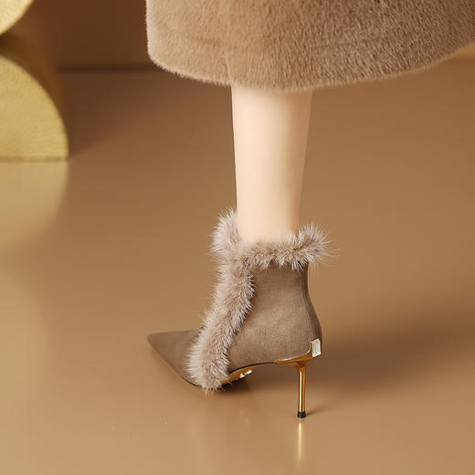 优雅性感，保暖爆款貂毛细跟短靴CX-SR127R 商品图8