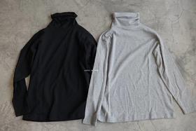 HARVESTY 棉质黑色高领上衣T恤