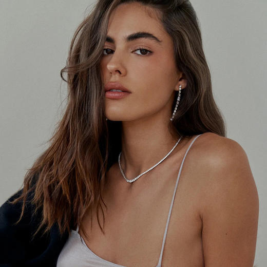 北京仓｜Lili Claspe-Gradient Amina-渐变 银色 网球 项链［美国设计师］ 商品图2