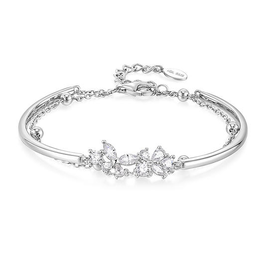 KADER卡蒂罗 闪闪蝶舞镯链 S925银梦幻蝴蝶甜美造型设计配饰 优雅仙气款圣诞配饰闪耀秋冬 闺蜜同款女生款 礼盒 商品图0