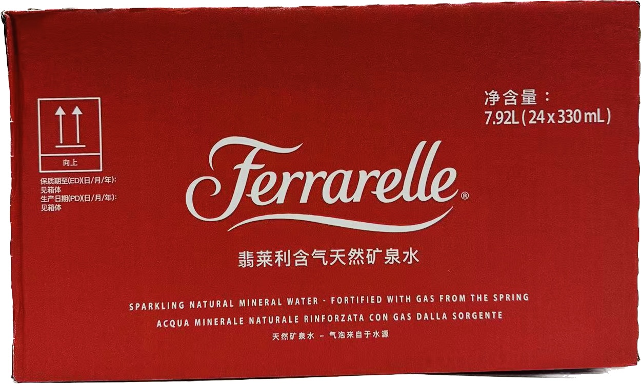 翡莱利含气天然矿泉水330毫升x24瓶 FERRARELLE SPARKLING MINERAL WATER