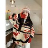 秋冬慵懒风【复古氛围感提花毛衣外套女装】圣诞麋鹿 宽松针织开衫上衣 商品缩略图3
