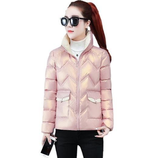 JJFS-859-110时尚百搭短款保暖棉服女2023冬季小个子棉袄宽松显瘦免洗亮面棉衣 商品图4