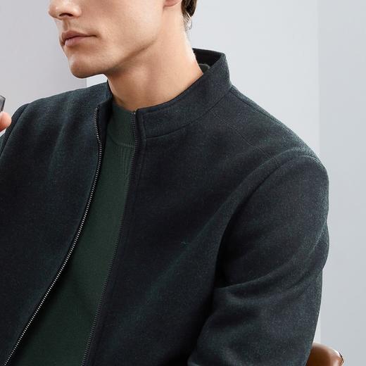 【含羊毛】柒牌男士夹克秋冬厚款商务休闲立领保暖毛呢外套茄克衫	125D70190 商品图2