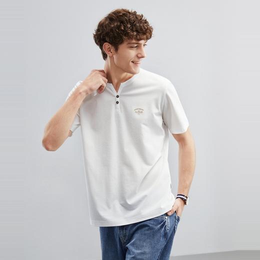 【特价】柒牌短袖t恤男夏季新品时尚青年休闲百搭纸鸢风筝半开襟套头上衣	124T71860 商品图1