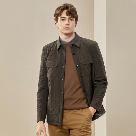 柒牌工装棉服男冬季厚款时尚休闲中青年百搭菱格翻领棉衣外套	125E70210 商品图1