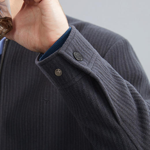 【条纹肌理】柒牌棒球领夹克男冬季厚款时尚休闲保暖毛呢外套	125D70150 商品图2