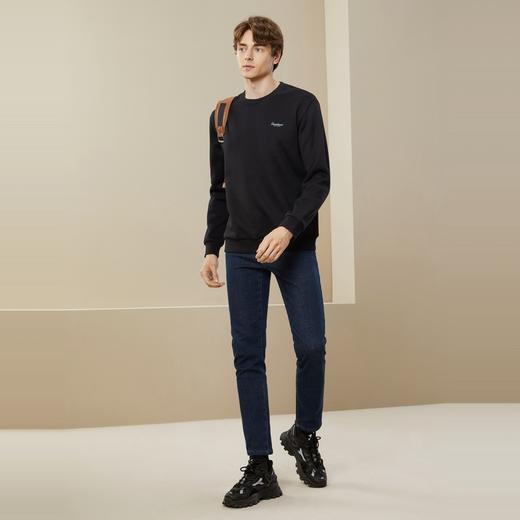 【加绒】柒牌男士圆领卫衣冬季厚款时尚休闲简约长袖T恤上衣	125W70160 商品图3