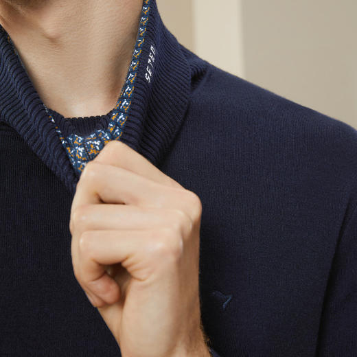 【可机洗针织衫】柒牌男装高领毛衣秋冬新款含羊毛防静电保暖毛衫	125Y70250 商品图2