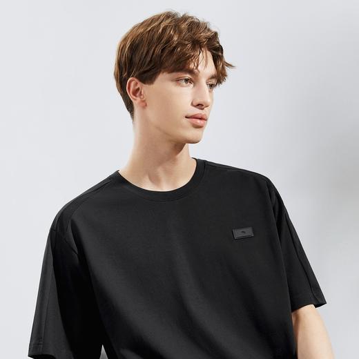 柒牌短袖T恤男夏季新款时尚青年休闲宽松男士黑色圆领体恤衫	124T71480 商品图3