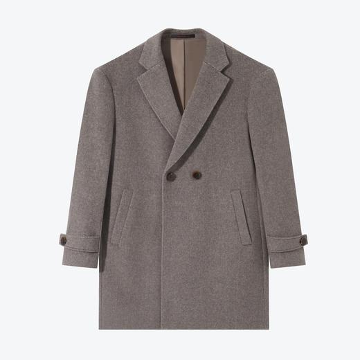 【含羊毛】柒牌毛呢大衣男秋冬新款时尚休闲斜纹中长款厚外套	125D70350 商品图4