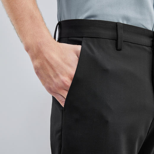 柒牌条纹休闲长裤男春夏新款时尚休闲潮流男士黑色直筒男裤子	124H71810 商品图2