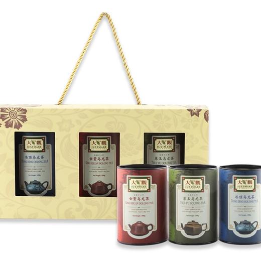 中国台湾宏益大观三联罐礼盒100g*3/025602 金萱冻顶翠玉乌龙茶礼盒 商品图0