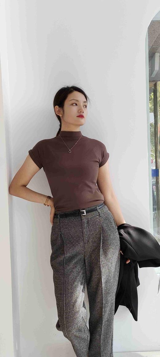 38X115新款打底磨毛立领飞机短袖 商品图0