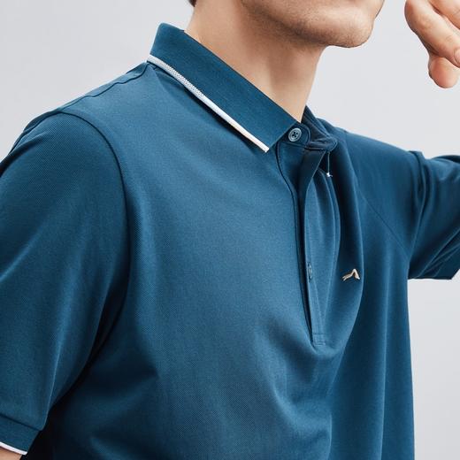 【3A抗菌/2A防螨】柒牌polo衫男士夏季薄款撞色扁机领短袖体恤衫	124T70920 商品图3