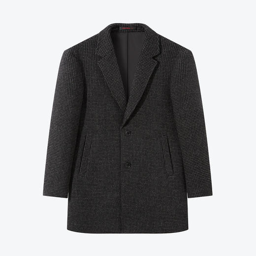 【千鸟格】柒牌西装领毛呢大衣男冬季厚款时尚休闲含羊毛保暖外套	125D70260 商品图4