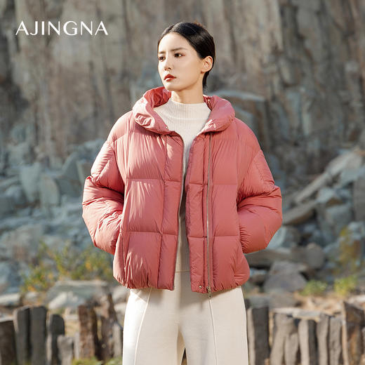 【积分兑换】阿菁娜短款廓形优雅经典羽绒服A28D216035 商品图0