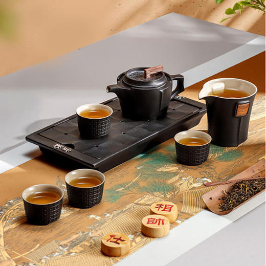 陆宝棋开得胜茶组 禅风黑1壶1海6杯 商品图1