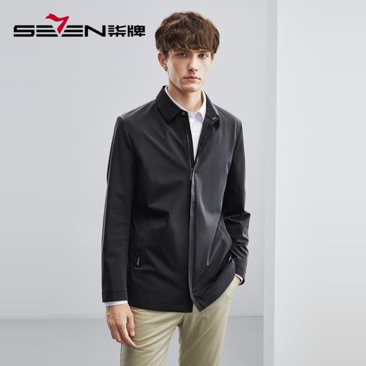 柒牌夹克外套男春秋新款商务休闲翻领工装风男士纯色百搭上衣	124K70200 商品图0