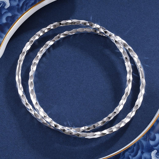 子佩集S999银【情细流长】手镯【BA50107】两个圈2312 商品图2