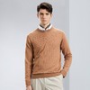 【含桑蚕丝】柒牌圆领毛衣男2024春季新款针织提花休闲百搭打底衫	126Y70030 商品缩略图1