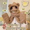 「四件套！温暖一冬」冬天口罩帽子围巾一体手套围脖连帽女可爱保暖小熊帽子围巾一体保暖防风护耳毛绒帽配饰 商品缩略图6