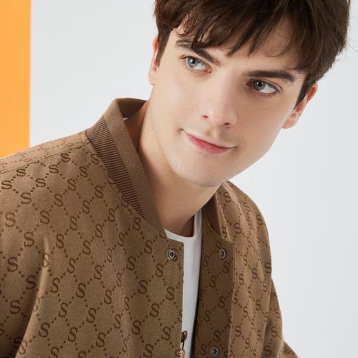 【90白鸭绒】柒牌男装保暖羽绒服冬季厚款棒球领提花羽绒外套	125E70040 商品图2