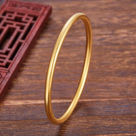 【限时克减150元】足金999.9  【磨砂半空心】古法传承面宽约3.4-3.6mm古法素圈古法光圈固口古法手镯(GFSZW00014-04)（预售产品下单后不退款不退货不换货不补差价） 商品图1