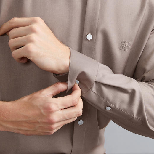 【特价】【竹纤维】柒牌男士长袖衬衫秋季新款国潮中国风立领休闲衬衣	125A70470 商品图2