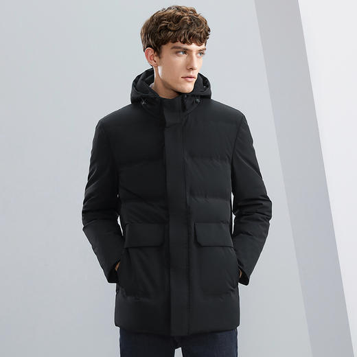 【白鸭绒】柒牌可脱卸帽羽绒服男冬季厚款商务保暖男士外套	125E70330 商品图1