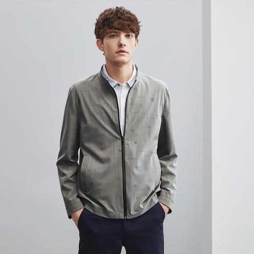 【特价】柒牌男士立领夹克衫春季新款商务休闲中青年满身印花男装外套	124K70090 商品图1