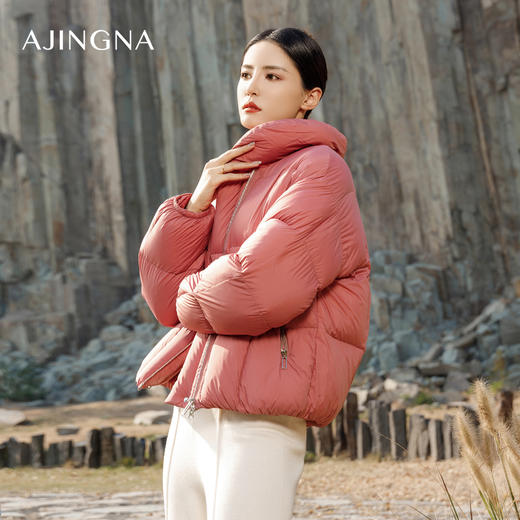 【积分兑换】阿菁娜短款廓形优雅经典羽绒服A28D216035 商品图3