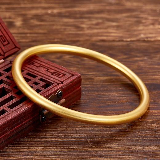 【限时克减150元】足金999.9  【磨砂半空心】古法传承面宽约4.0-4.2mm古法素圈古法光圈固口手镯(GFSZW00014-05)（预售产品下单后不退款不退货不换货不补差价） 商品图0