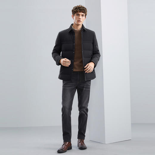 【白鸭绒】柒牌男装翻领羽绒服男冬季新款商务休闲保暖厚外套	125E70370 商品图3