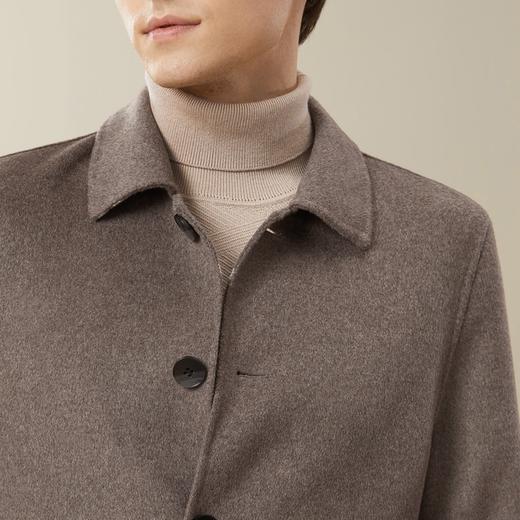 【含羊毛】柒牌男士毛呢大衣秋冬季休闲翻领格子双面呢子外套	125D70280 商品图2