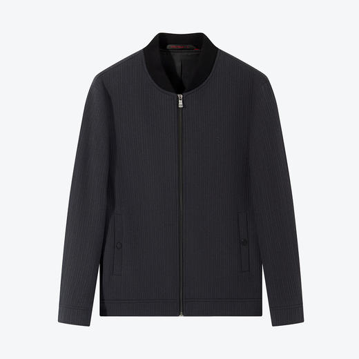 【条纹肌理】柒牌棒球领夹克男冬季厚款时尚休闲保暖毛呢外套	125D70150 商品图4