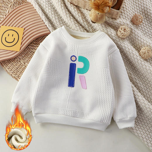 加绒加厚儿童一体绒厚实休闲卫衣2023中大童加厚卫衣秋冬保暖卫衣_HLY 商品图2