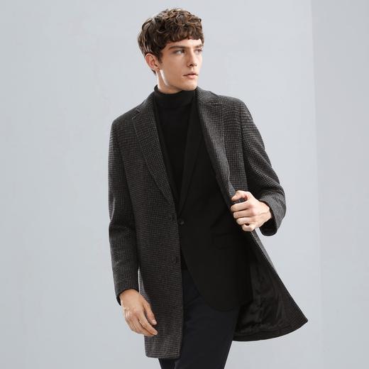 【千鸟格】柒牌西装领毛呢大衣男冬季厚款时尚休闲含羊毛保暖外套	125D70260 商品图1