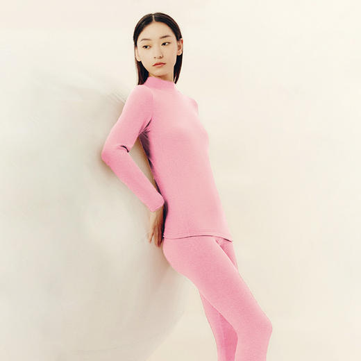 Threegun三枪 【朵绒棉】半高领女士保暖内衣套装-24298D021 商品图3
