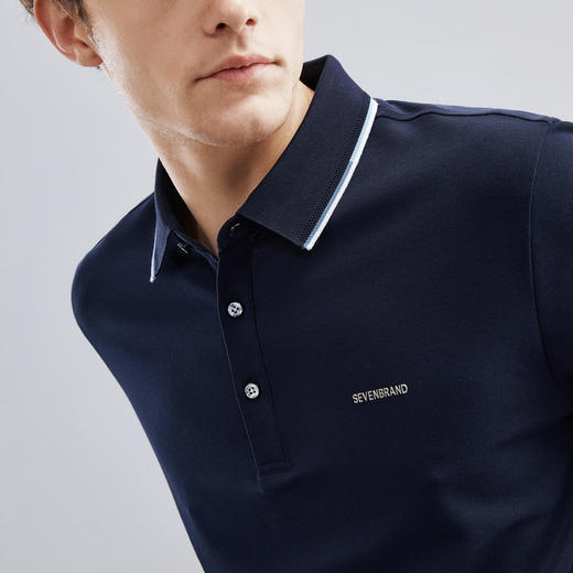 【冰氧吧】柒牌polo衫男短袖夏季薄款时尚休闲凉感透气翻领T恤衫	124T73260 商品图2