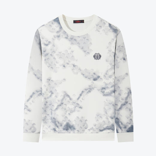 【特价】【非遗苗绣蝴蝶妈妈系列】柒牌圆领卫衣男春秋季蓝染印花长袖上衣	125W70500 商品图4