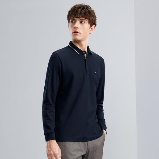 【5A抗菌】柒牌polo衫男长袖秋季薄款舒适有型多色翻领T恤衫	125T70150 商品图3