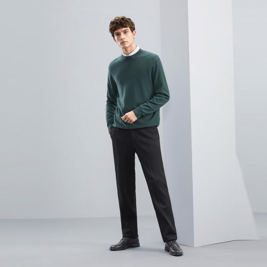 【四面弹】柒牌男士西裤冬季加绒厚款商务休闲中青年针织直筒长裤	125H70280 商品图3