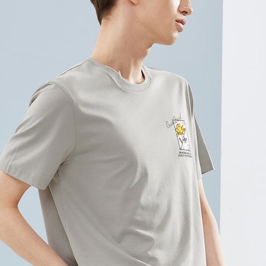 【冰氧吧】柒牌男士短袖T恤夏季凉感时尚休闲刺绣圆领短T上衣	124T71130 商品图2